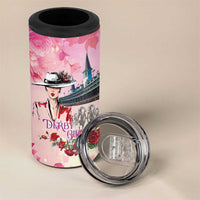 Kentucky Horses Racing 4 in 1 Can Cooler Tumbler Churchill Downs Derby Girl Watercolor Style