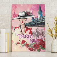 Kentucky Horses Racing Canvas Wall Art Churchill Downs Derby Girl Watercolor Style
