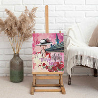 Kentucky Horses Racing Canvas Wall Art Churchill Downs Derby Girl Watercolor Style