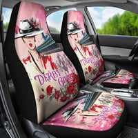 Kentucky Horses Racing Car Seat Cover Churchill Downs Derby Girl Watercolor Style
