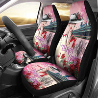 Kentucky Horses Racing Car Seat Cover Churchill Downs Derby Girl Watercolor Style