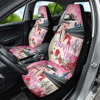 Kentucky Horses Racing Car Seat Cover Churchill Downs Derby Girl Watercolor Style