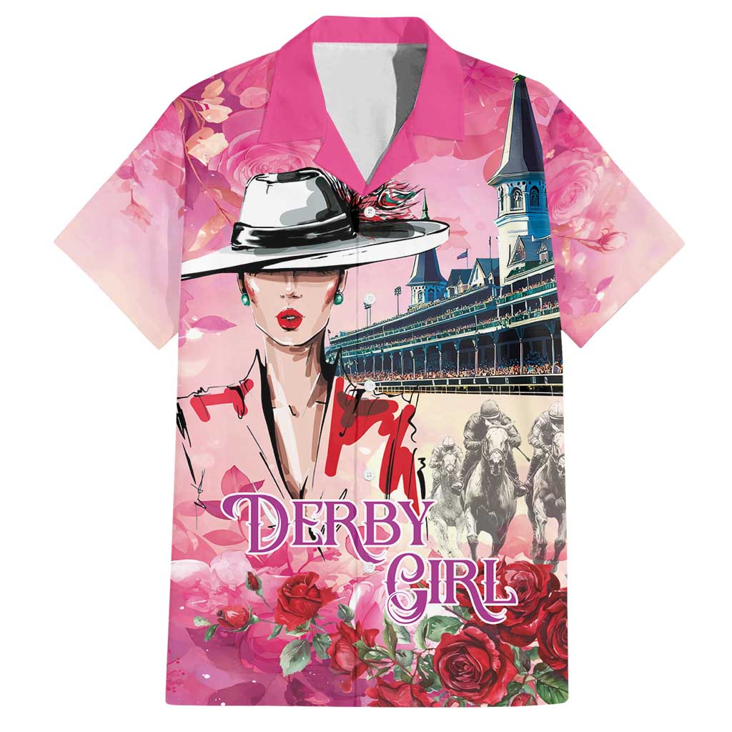 Kentucky Horses Racing Family Matching Long Sleeve Bodycon Dress and Hawaiian Shirt Churchill Downs Derby Girl Watercolor Style