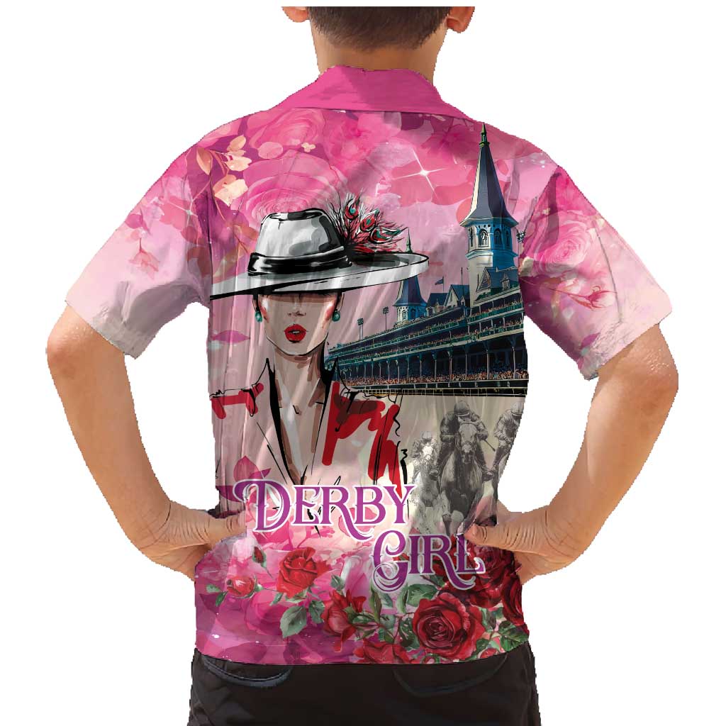 Kentucky Horses Racing Family Matching Mermaid Dress and Hawaiian Shirt Churchill Downs Derby Girl Watercolor Style