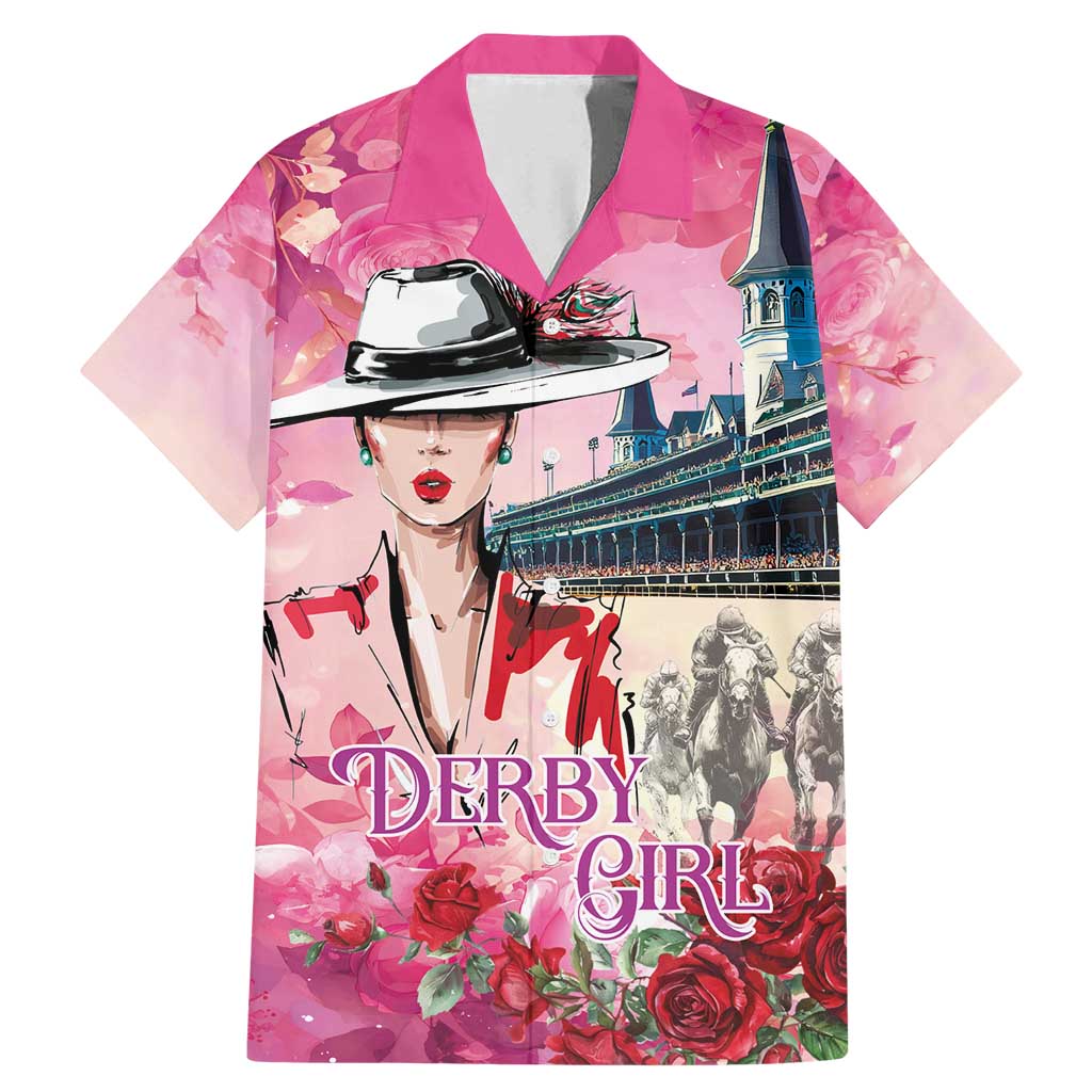 Kentucky Horses Racing Family Matching Mermaid Dress and Hawaiian Shirt Churchill Downs Derby Girl Watercolor Style