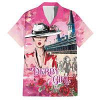 Kentucky Horses Racing Family Matching Off The Shoulder Long Sleeve Dress and Hawaiian Shirt Churchill Downs Derby Girl Watercolor Style