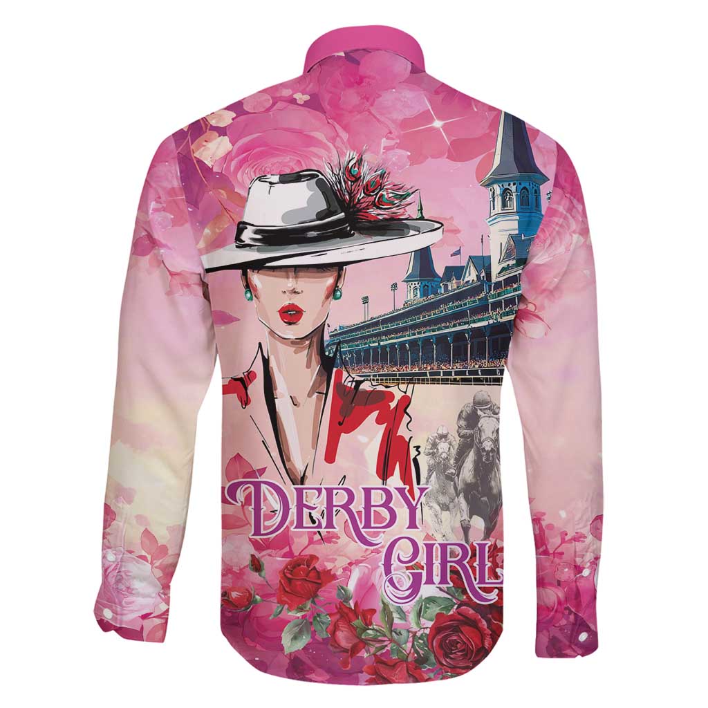 Kentucky Horses Racing Family Matching Off Shoulder Short Dress and Hawaiian Shirt Churchill Downs Derby Girl Watercolor Style