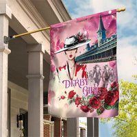 Kentucky Horses Racing Garden Flag Churchill Downs Derby Girl Watercolor Style