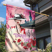 Kentucky Horses Racing Garden Flag Churchill Downs Derby Girl Watercolor Style