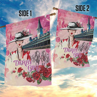 Kentucky Horses Racing Garden Flag Churchill Downs Derby Girl Watercolor Style