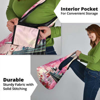 Kentucky Horses Racing Grocery Bag Churchill Downs Derby Girl Watercolor Style