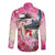 Kentucky Horses Racing Long Sleeve Button Shirt Churchill Downs Derby Girl Watercolor Style