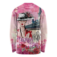 Kentucky Horses Racing Long Sleeve Shirt Churchill Downs Derby Girl Watercolor Style