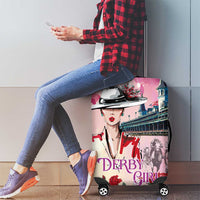 Kentucky Horses Racing Luggage Cover Churchill Downs Derby Girl Watercolor Style