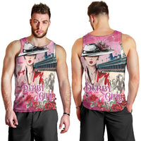 Kentucky Horses Racing Men Tank Top Churchill Downs Derby Girl Watercolor Style