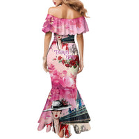 Kentucky Horses Racing Mermaid Dress Churchill Downs Derby Girl Watercolor Style