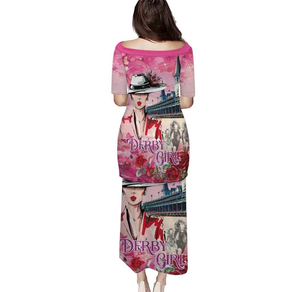 Kentucky Horses Racing Puletasi Churchill Downs Derby Girl Watercolor Style