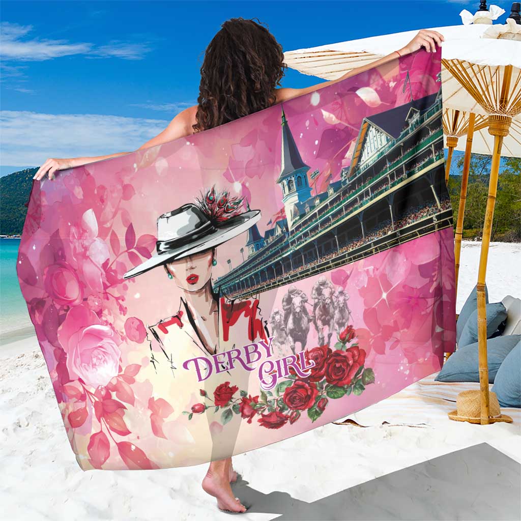 Kentucky Horses Racing Sarong Churchill Downs Derby Girl Watercolor Style