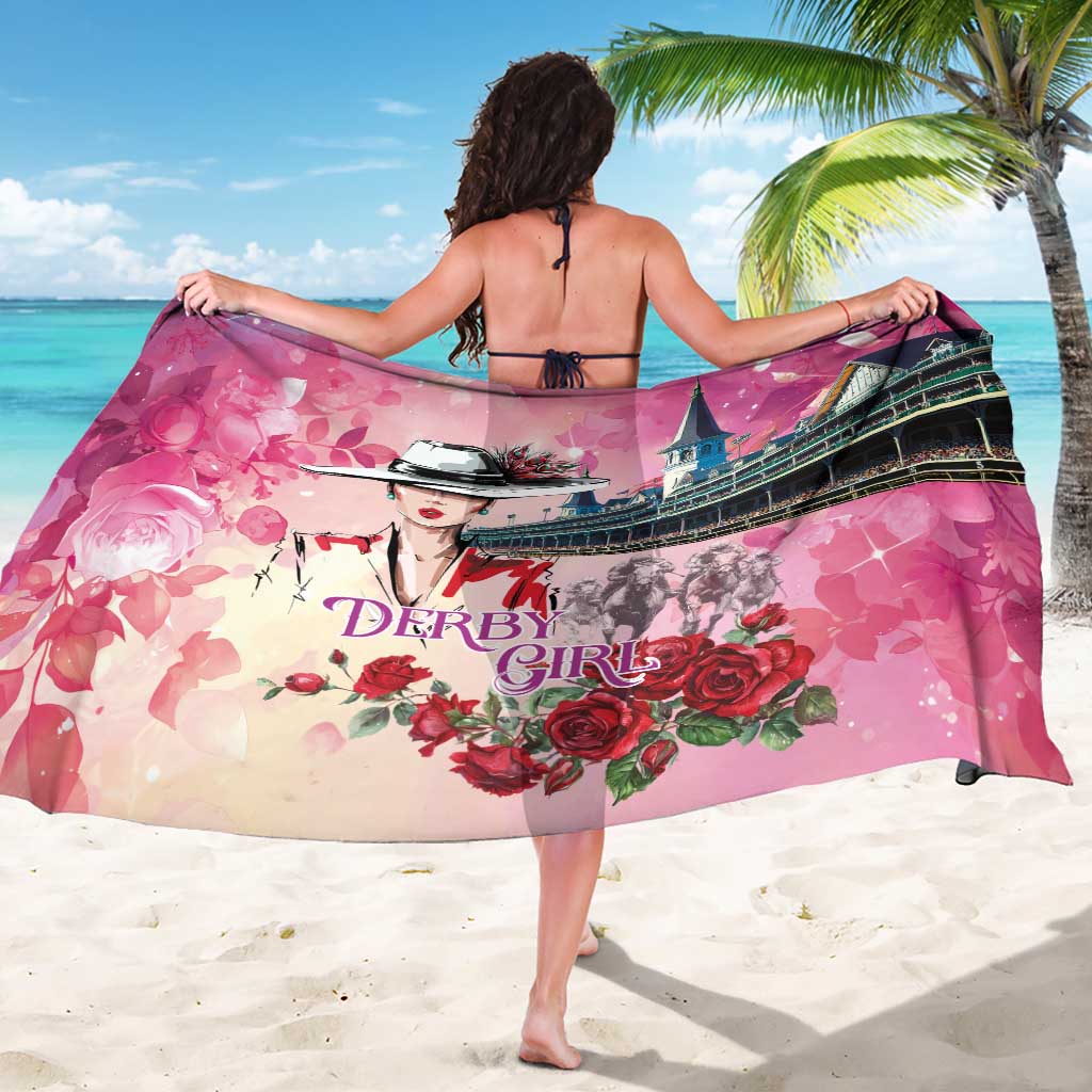 Kentucky Horses Racing Sarong Churchill Downs Derby Girl Watercolor Style