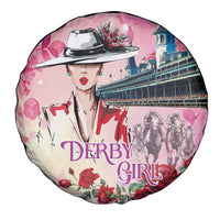 Kentucky Horses Racing Spare Tire Cover Churchill Downs Derby Girl Watercolor Style