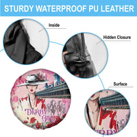 Kentucky Horses Racing Spare Tire Cover Churchill Downs Derby Girl Watercolor Style