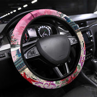 Kentucky Horses Racing Steering Wheel Cover Churchill Downs Derby Girl Watercolor Style