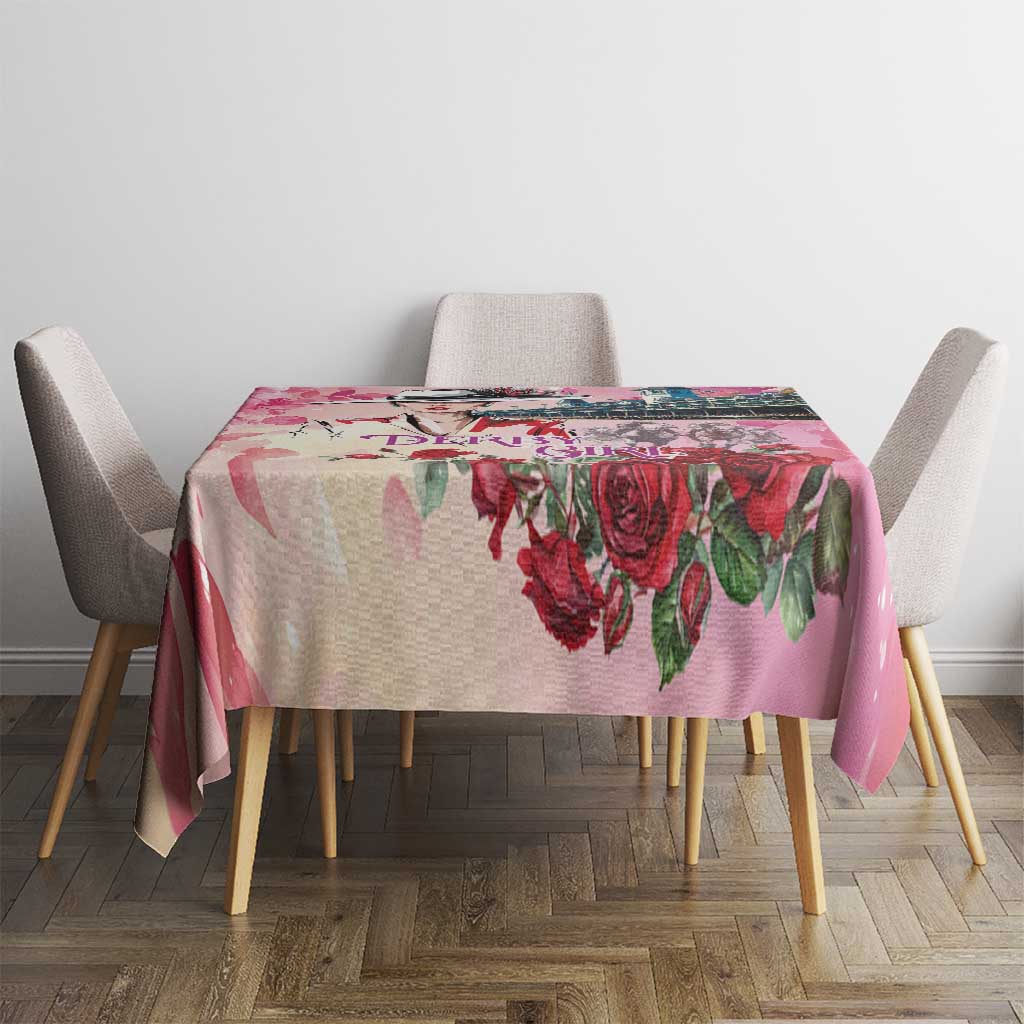 Kentucky Horses Racing Tablecloth Churchill Downs Derby Girl Watercolor Style