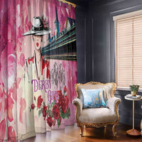 Kentucky Horses Racing Window Curtain Churchill Downs Derby Girl Watercolor Style