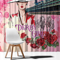Kentucky Horses Racing Window Curtain Churchill Downs Derby Girl Watercolor Style