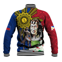 Philippines Lapu-Lapu Baseball Jacket Filipino Sun Tattoo With Yakan Pattern - Wonder Print Shop