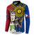 Philippines Lapu-Lapu Button Sweatshirt Filipino Sun Tattoo With Yakan Pattern - Wonder Print Shop