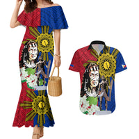 Philippines Lapu-Lapu Couples Matching Mermaid Dress and Hawaiian Shirt Filipino Sun Tattoo With Yakan Pattern - Wonder Print Shop