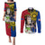 Philippines Lapu-Lapu Couples Matching Puletasi and Long Sleeve Button Shirt Filipino Sun Tattoo With Yakan Pattern - Wonder Print Shop