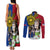 Philippines Lapu-Lapu Couples Matching Tank Maxi Dress and Long Sleeve Button Shirt Filipino Sun Tattoo With Yakan Pattern - Wonder Print Shop