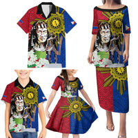 Philippines Lapu-Lapu Family Matching Puletasi and Hawaiian Shirt Filipino Sun Tattoo With Yakan Pattern - Wonder Print Shop