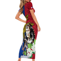 Philippines Lapu-Lapu Family Matching Short Sleeve Bodycon Dress and Hawaiian Shirt Filipino Sun Tattoo With Yakan Pattern - Wonder Print Shop