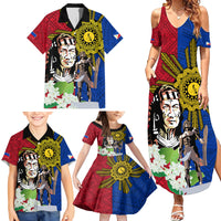 Philippines Lapu-Lapu Family Matching Summer Maxi Dress and Hawaiian Shirt Filipino Sun Tattoo With Yakan Pattern - Wonder Print Shop