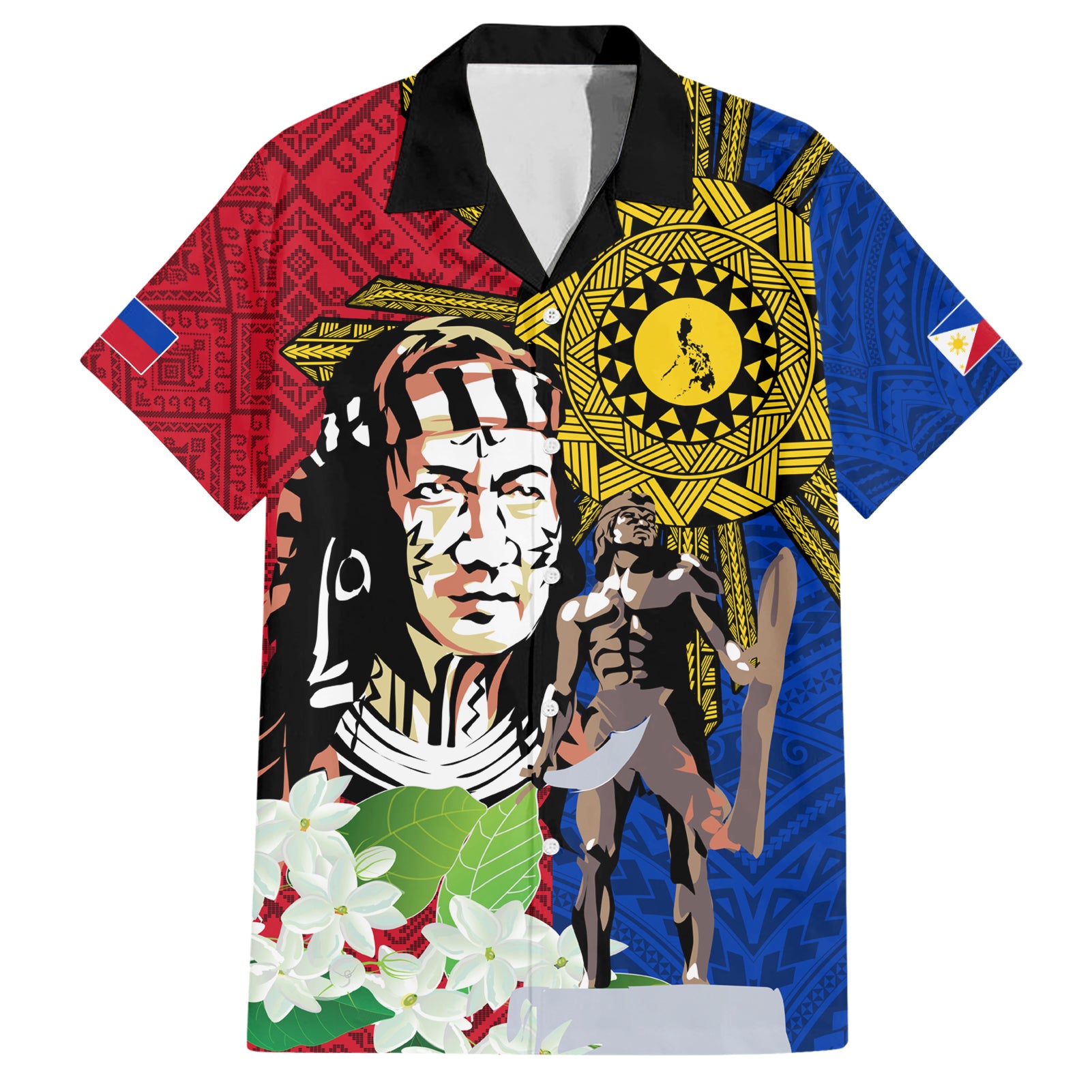 Philippines Lapu-Lapu Hawaiian Shirt Filipino Sun Tattoo With Yakan Pattern - Wonder Print Shop