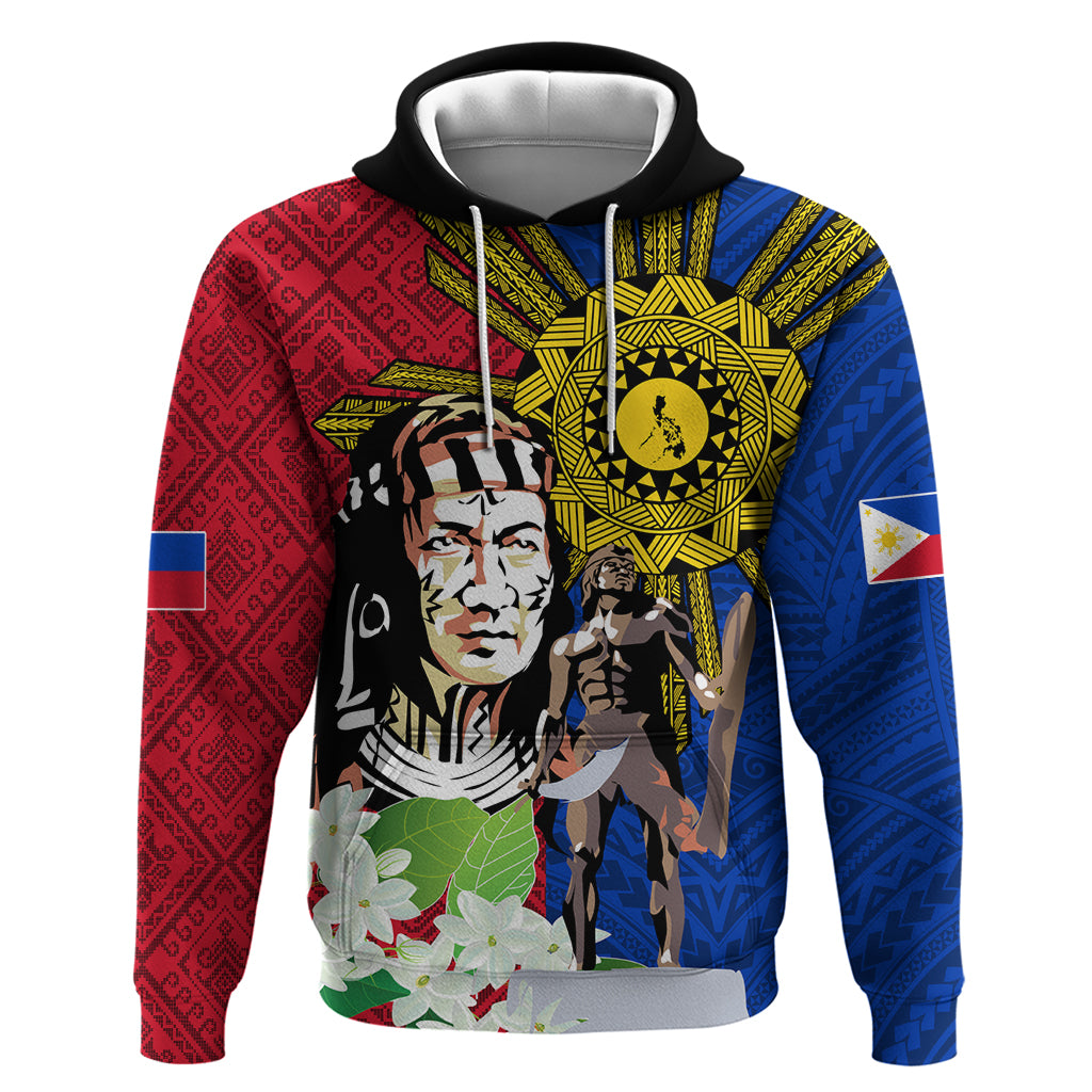 Philippines Lapu-Lapu Hoodie Filipino Sun Tattoo With Yakan Pattern - Wonder Print Shop