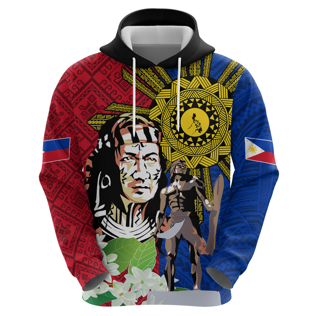 Philippines Lapu-Lapu Hoodie Filipino Sun Tattoo With Yakan Pattern - Wonder Print Shop