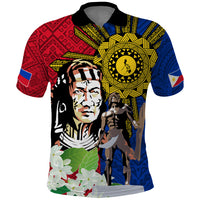 Philippines Lapu-Lapu Polo Shirt Filipino Sun Tattoo With Yakan Pattern - Wonder Print Shop