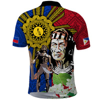 Philippines Lapu-Lapu Polo Shirt Filipino Sun Tattoo With Yakan Pattern - Wonder Print Shop