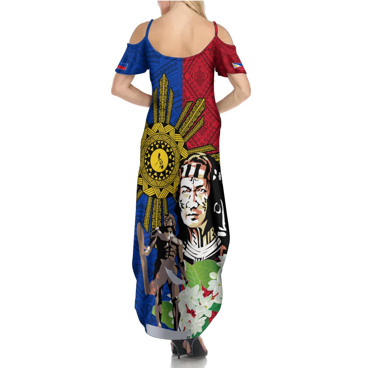 Philippines Lapu-Lapu Summer Maxi Dress Filipino Sun Tattoo With Yakan Pattern - Wonder Print Shop