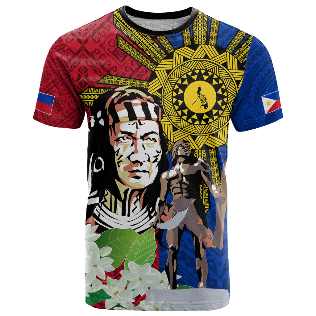 Philippines Lapu-Lapu T Shirt Filipino Sun Tattoo With Yakan Pattern - Wonder Print Shop