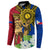 Philippines Lapu Lapu King Jasmine Flowers Button Sweatshirt Filipino Sun Tattoo - Wonder Print Shop