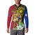 Philippines Lapu Lapu King Jasmine Flowers Button Sweatshirt Filipino Sun Tattoo - Wonder Print Shop