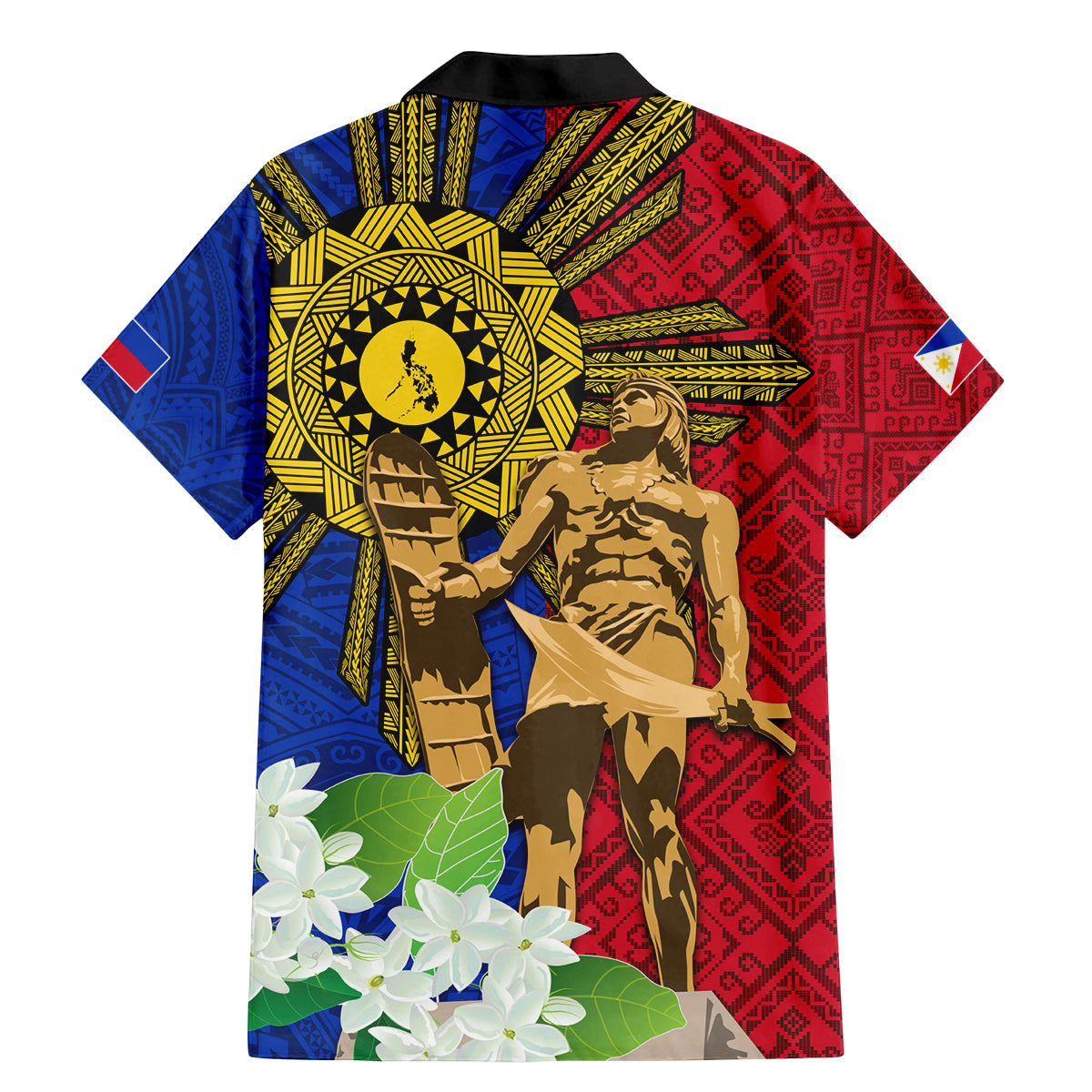 Philippines Lapu Lapu King Jasmine Flowers Family Matching Mermaid Dress and Hawaiian Shirt Filipino Sun Tattoo - Wonder Print Shop
