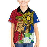 Philippines Lapu Lapu King Jasmine Flowers Family Matching Mermaid Dress and Hawaiian Shirt Filipino Sun Tattoo - Wonder Print Shop