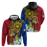 Philippines Lapu Lapu King Jasmine Flowers Hoodie Filipino Sun Tattoo - Wonder Print Shop
