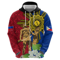 Philippines Lapu Lapu King Jasmine Flowers Hoodie Filipino Sun Tattoo - Wonder Print Shop